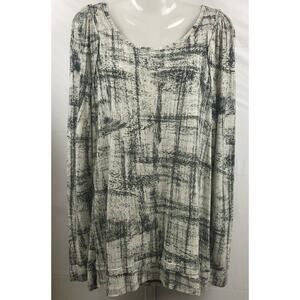 Simply Vera Vera Wang Top Women XL Beige Abstract Geo Print Stretch Boho Modern